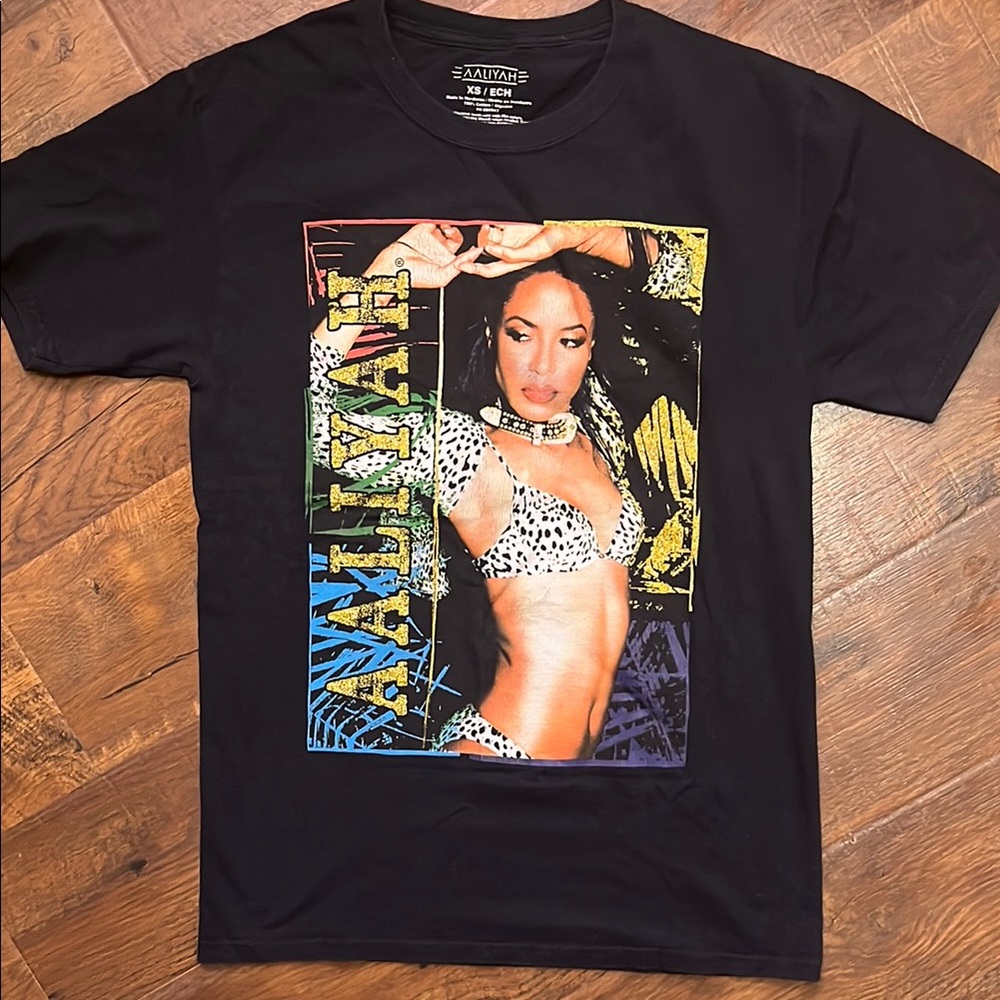 Aaliyah Black Cotton T-Shirt